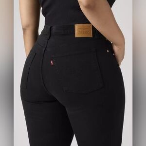Levi’s Ribcage Straight Ankle Jeans Black High Rise Size 27